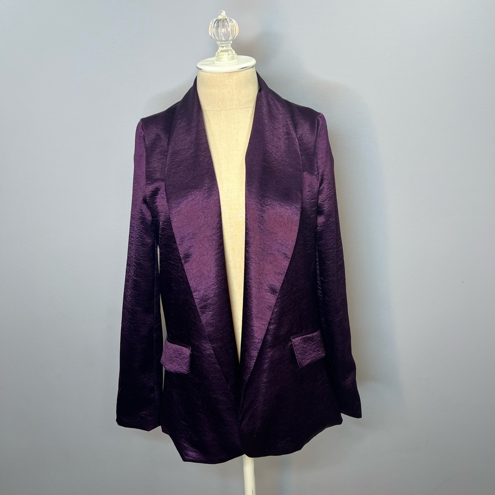 Bar III Purple Satin / Silk Looking Shiny Blazer